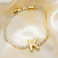 Buckle English Letter Bracelet Female Zircon