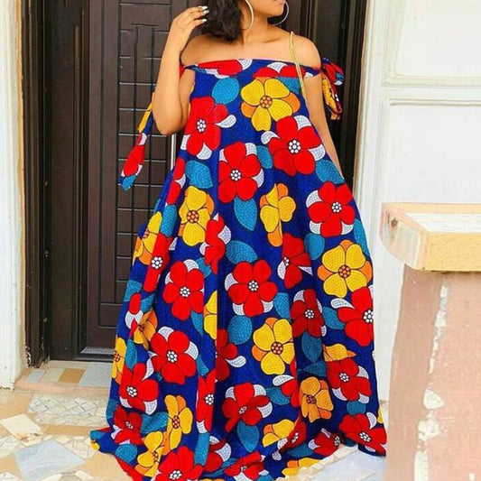 Fashion Personality European And American Floral Beach Dress