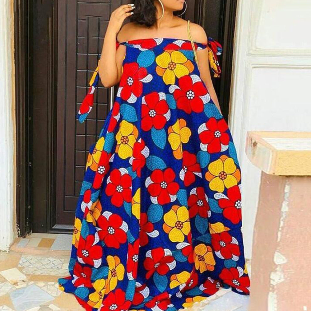Fashion Personality European And American Floral Beach Dress