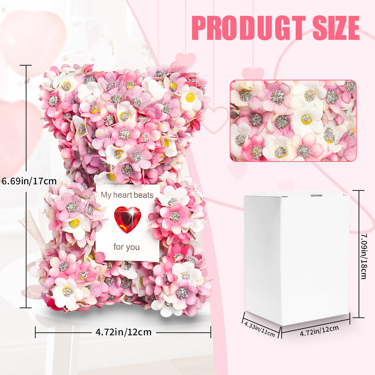 Artificial Rose Bear Handmade Gift
