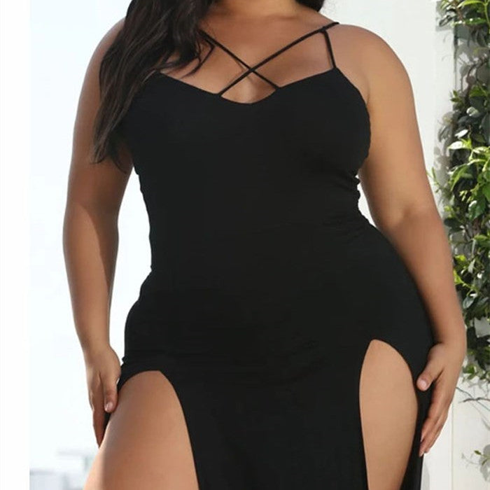 Plus Size Women Dresses Summer Sling Big Dress