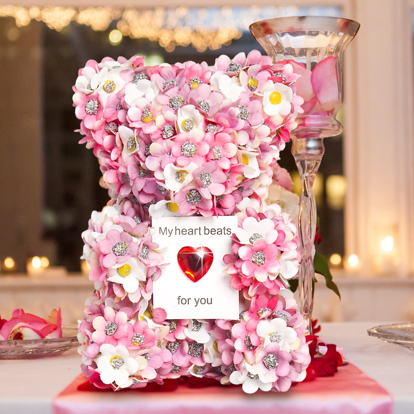 Artificial Rose Bear Handmade Gift