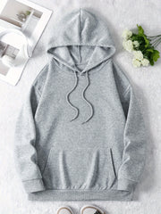 Casual Knit Polyester Hoodie For Women
