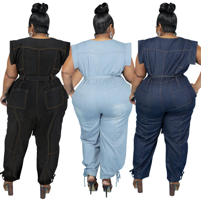 Denim Casual Jumpsuit