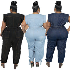 Denim Casual Jumpsuit