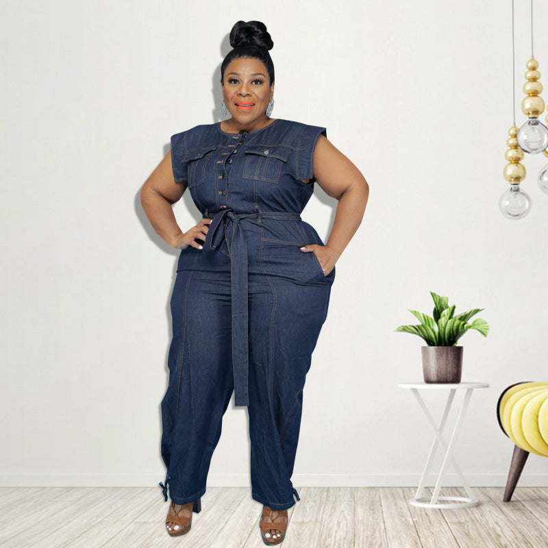 Denim Casual Jumpsuit