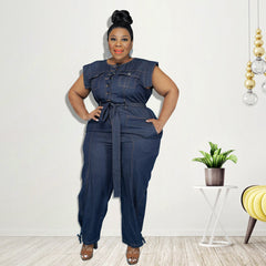 Denim Casual Jumpsuit