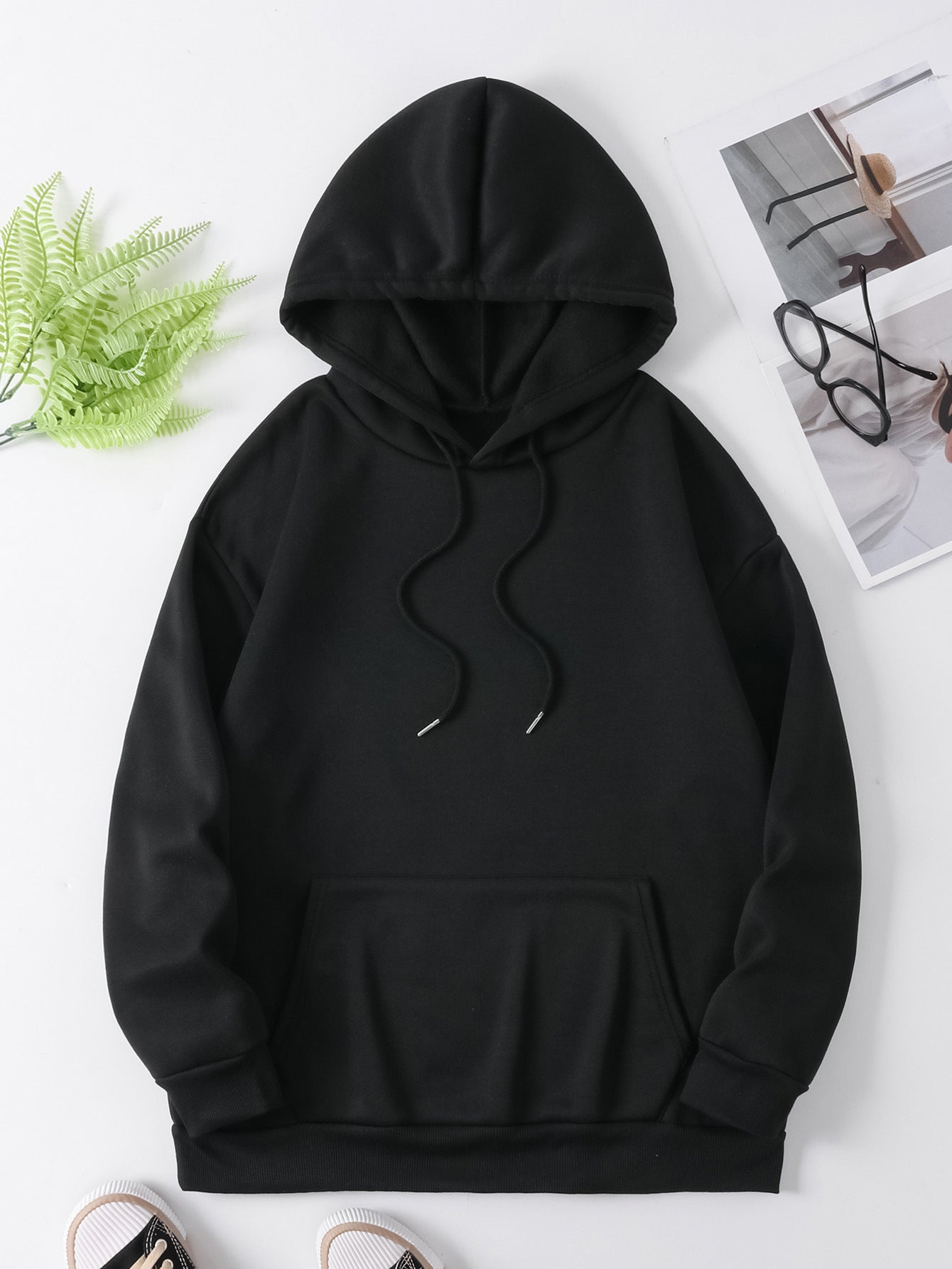Casual Knit Polyester Hoodie For Women