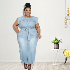 Denim Casual Jumpsuit