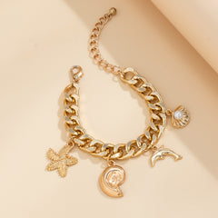 Creative Boho Conch Dolphin Starfish Pendant Choker Necklace Bracelets Women Chain Grunge Jewelry