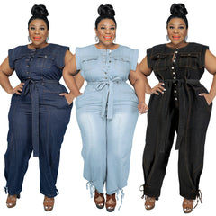 Denim Casual Jumpsuit