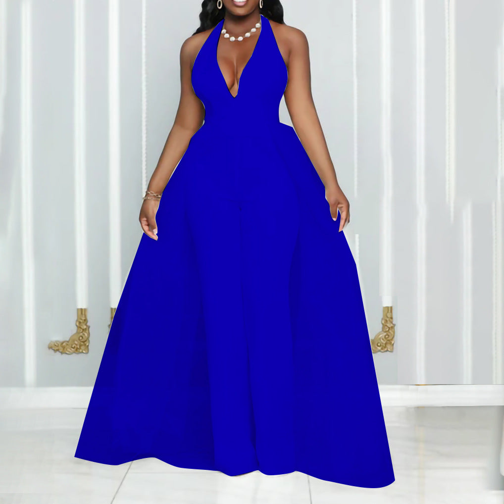 Mesh Stitching Fashion Plus Size Jumpsuit