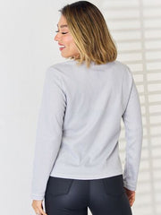 Notched Long Sleeve T-Shirt