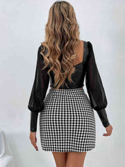 Decorative Button Slit Mini Skirt